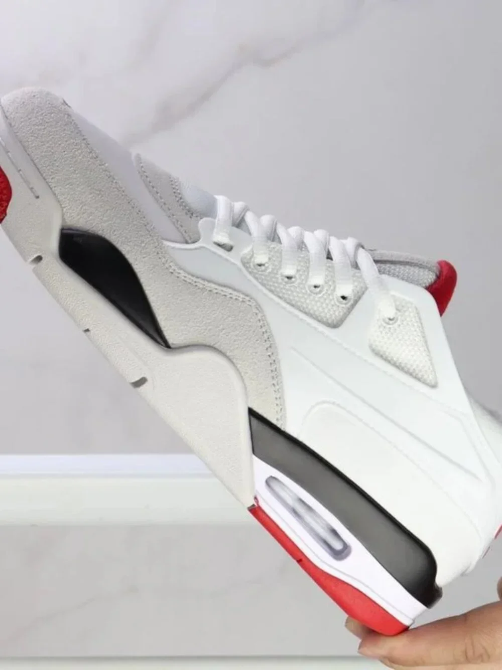 Men's Air Jordan 4 RM Shoes - White Fire Red FQ7939-102